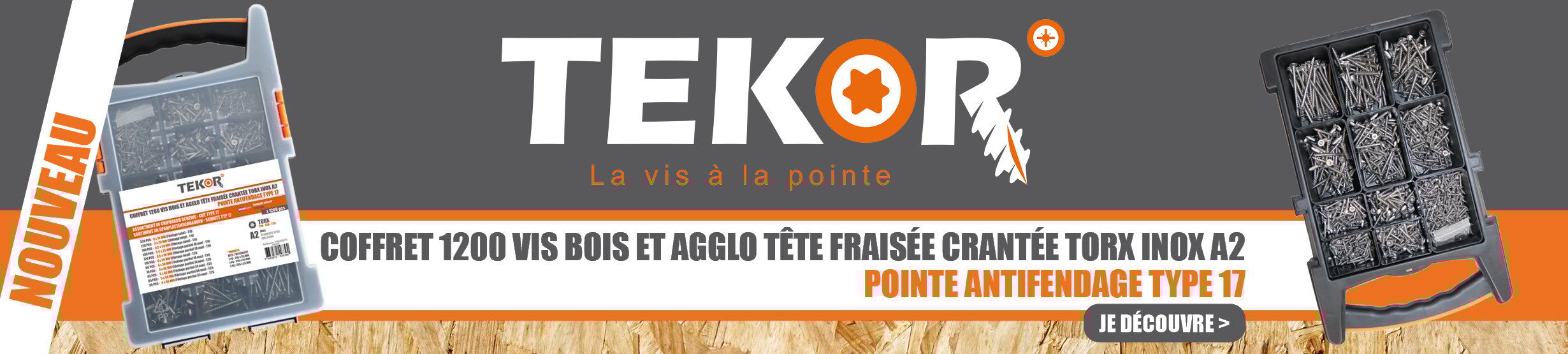 Vis Express Magasin -Vis Express Magasin 80489b04777161b9d4a1045b2c5fe054063afa96 Coffret 1200 vis bois TEKOR inox A2
