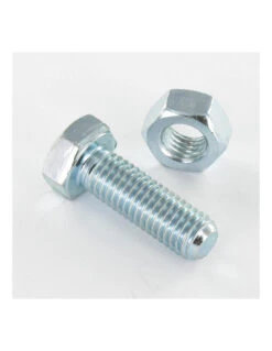 1 X Boulon (vendu Avec écrou) Tête Hexagonale TH M16X80 Classe 6.8 Acier Zingué Blanc