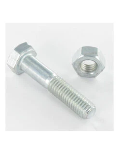1 X Boulon (vendu Avec Ecrou) Tête Hexagonale TH M8X40 Acier Zingué