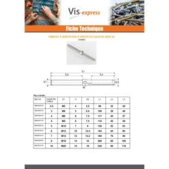 1 X Embout à Sertir Fileté Pas Droite Inox A4 Câble 4 M6 Longueur Total 65 -Vis Express Magasin embout a sertir filete pas droite inox a4 cable 4 m6 longueur total 65 2