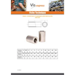 1 X Entretoise Cylindrique Lisse 20X10 Diamètre Intérieur 16.3INOX -Vis Express Magasin entretoise cylindrique lisse 20x10 diametre interieur 163inox 2