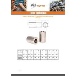 1 X Entretoise Cylindrique Lisse 20X6 Diamètre Intérieur 16.3 Inox -Vis Express Magasin entretoise cylindrique lisse 20x6 diametre interieur 163 inox 2