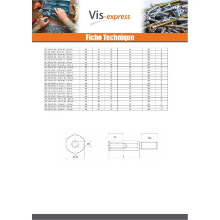 1 X Entretoise Hexagonal Mâle Femelle M4X20 Clé De 8 HC8 MALE 7MM Nylon 6 1 X Entretoise Hexagonal Mâle Femelle M4X20 Clé De 8 HC8 MALE 7MM Nylon – Image 6