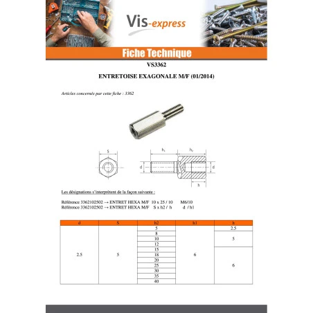 1 X Entretoise Hexagonal Mâle Femelle M6/10 10X30 Filetée Sur 10 Acier Zingué Blanc 3 1 X Entretoise Hexagonal Mâle Femelle M6/10 10X30 Filetée Sur 10 Acier Zingué Blanc – Image 3