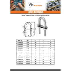 1 X Étrier En U Avec Double PLAQUES Inox A4 6X90 -Vis Express Magasin etrier en u avec double plaques inox a4 6x90 3