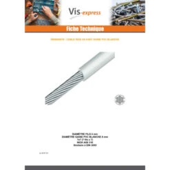 1 X Mètre De Câble Monotoron Diamètre 4 Inox A4 GAINE PVC Blanc (vendu Au M) -Vis Express Magasin metre de cable monotoron diametre 4 inox a4 gaine pvc blanc vendu au m 2