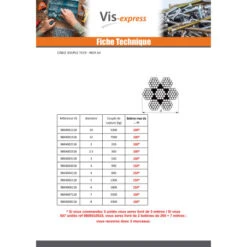 10 X Mètre De Câble Souple Diamètre 8 Inox A4 7X7 Charge De Rupture 3300 Kg (vendu Au M) -Vis Express Magasin metre de cable souple diametre 8 inox a4 7x7 charge de rupture 3300 kg vendu au m 2