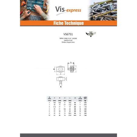 1 X Serre Cable Plat Simple Acier Zingué Câble De 3 3 1 X Serre Cable Plat Simple Acier Zingué Câble De 3 – Image 3