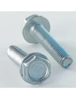 1 X Vis Autotaraudeuse Tête Hexagonale TH Embase Collerette Lisse 4X6 Acier Zingué Blanc