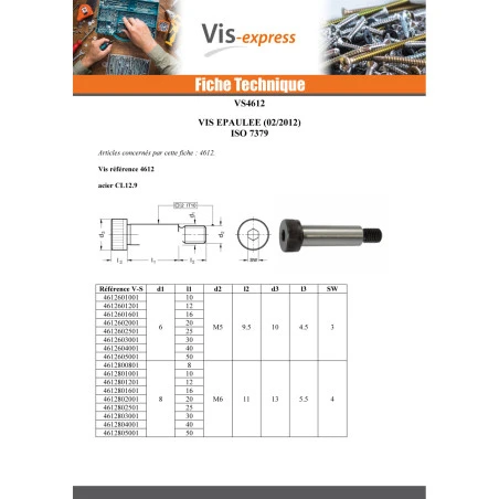 1 X Vis Epaulée Clé De 4 HC4 M6/11 8X8 Classe 12.9 Acier Brut 4 1 X Vis Epaulée Clé De 4 HC4 M6/11 8X8 Classe 12.9 Acier Brut – Image 4