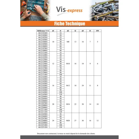 1 X Vis Epaulée Clé De 8 HC8 M12/18 16X80 Classe 12.9 Acier Brut 5 1 X Vis Epaulée Clé De 8 HC8 M12/18 16X80 Classe 12.9 Acier Brut – Image 5