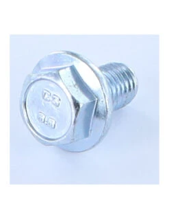 1 X Vis Métaux Tête Hexagonale TH M12X40 Embase Collerette Crantée Acier Zingué Blanc
