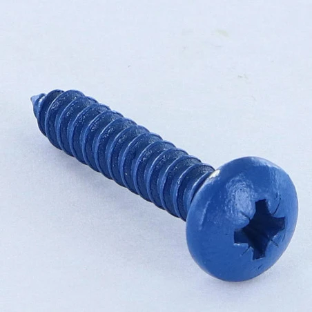 1 X Vis Tôle Inox A2 Tête Cylindrique Large TCL Pozi 4.8X25 Bleu RAL5010 1 1 X Vis Tôle Inox A2 Tête Cylindrique Large TCL Pozi 4.8X25 Bleu RAL5010
