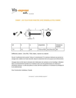 1 X Vis Tôle Tête Cylindrique TC TORX T15 + Rondelle Nylon 3.9X25 Inox A2 RAL7016 Gris Anthracite -Vis Express Magasin vis tole tete cylindrique tc torx t15 rondelle nylon 39x25 inox a2 ral7016 gris anthracite 1