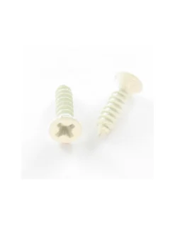 1 X Vis Tôle Tête Fraisée TF Pozi 3.5X13 Acier Zingué Laqué Blanc